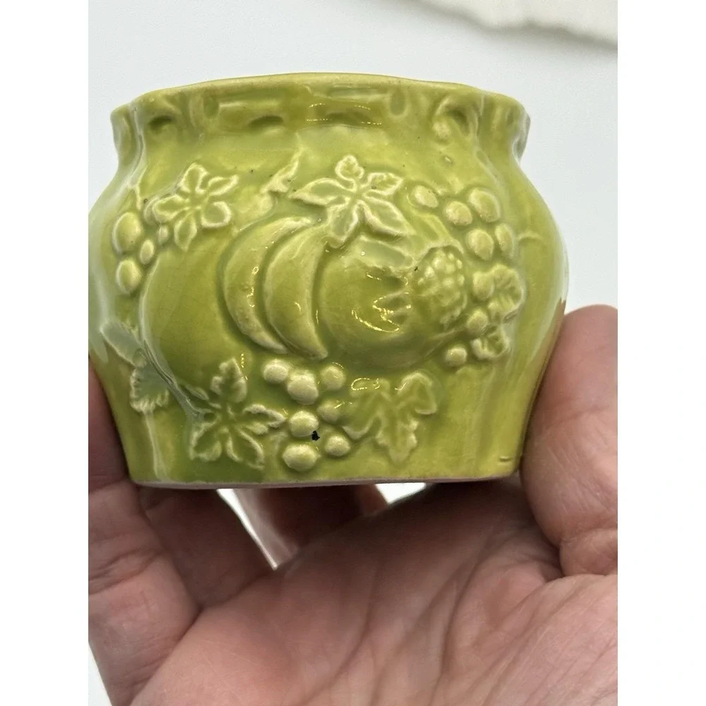 Set of 2 VTG‎ Lenox Avocado Green Trinket Jar Handcrafted in Japan Fruit Design